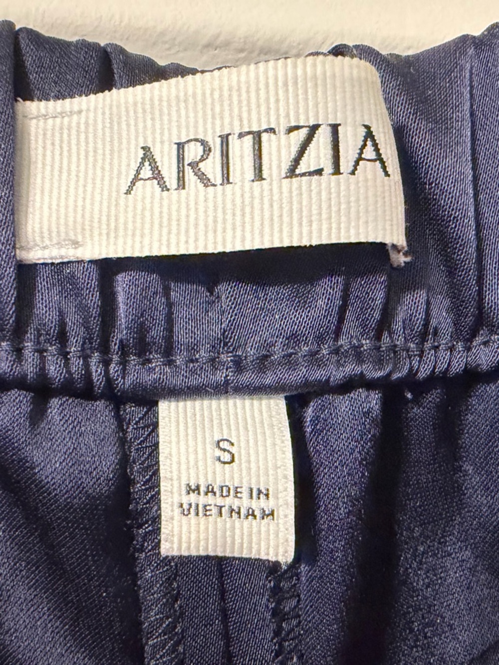 Aritzia Navy Wide-Leg Drawstring Trousers - Picture 6 of 6